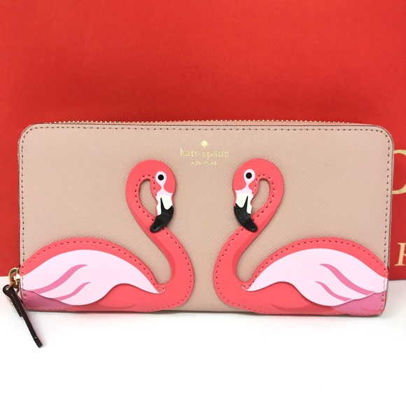 kate spade Handbags - ➕ Kate spade flamingo wallet NWT multi by the pool